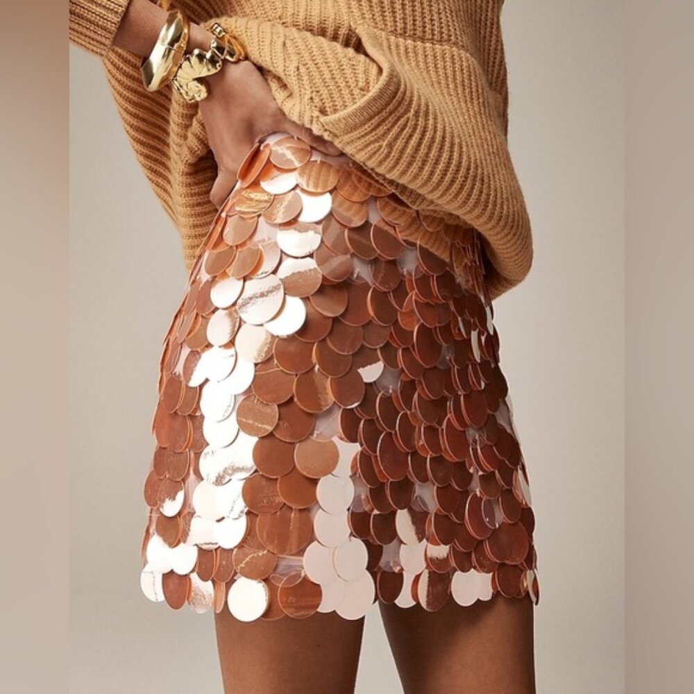Nwt J.Crew Collection Circle Sequin Mini Skirt In… - image 3